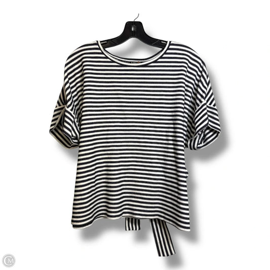 Top Short Sleeve By Express In Striped Pattern, Size: M
