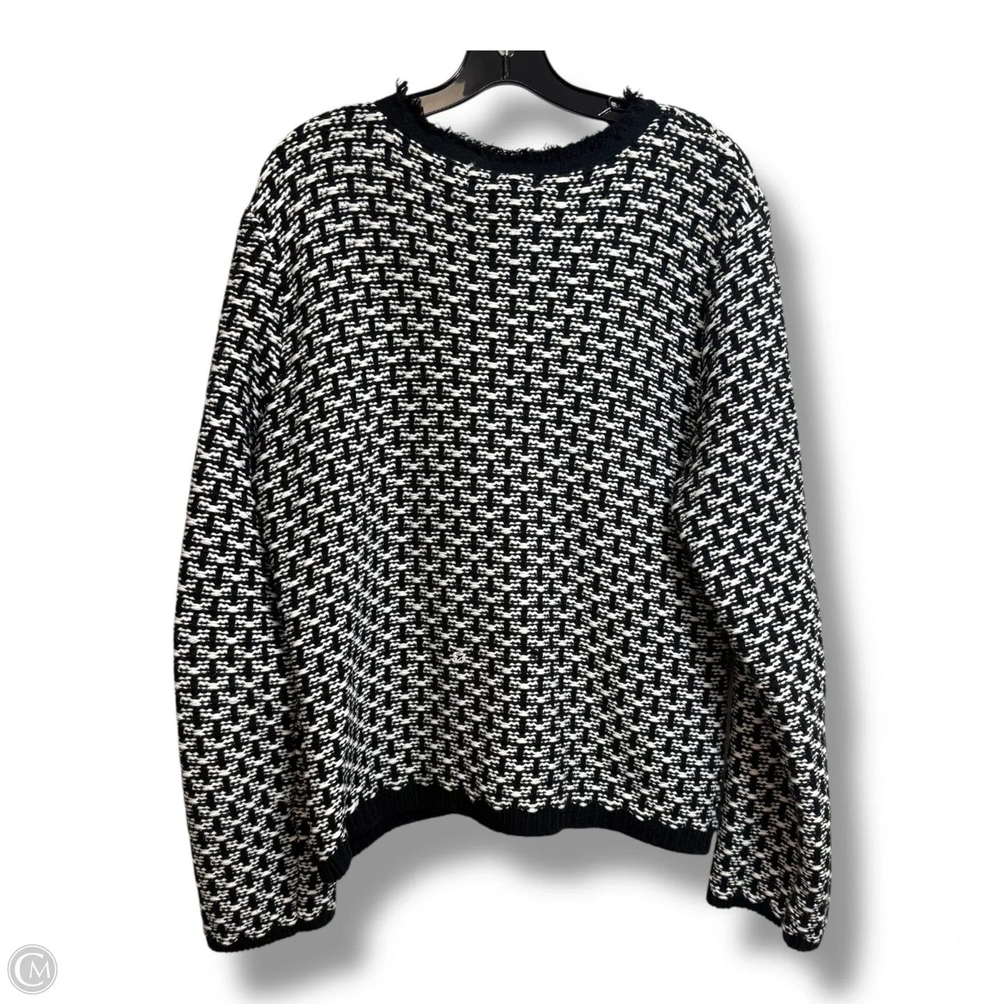 Cardigan By Tahari In Black & White, Size: Xl