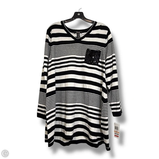 Top Long Sleeve By Style And Company In Striped Pattern, Size: 2x