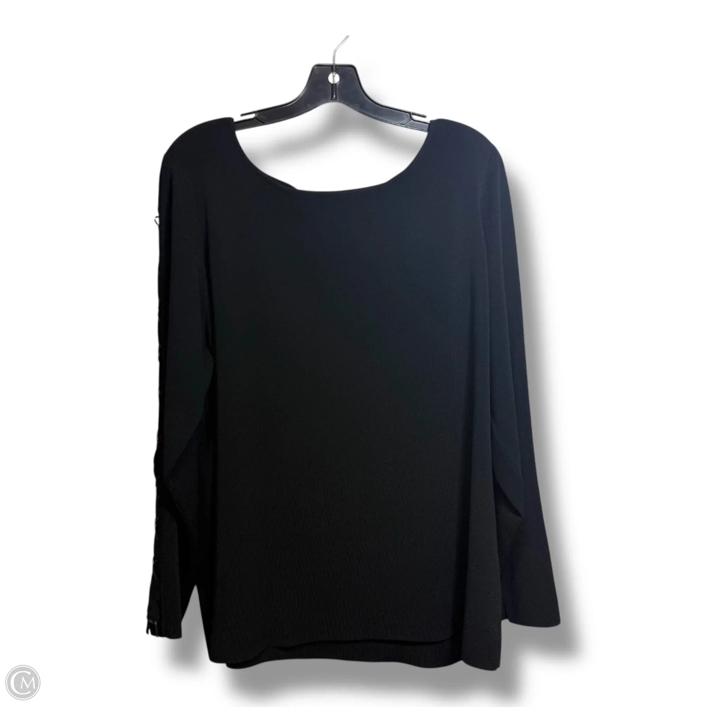 Top Long Sleeve Luxury Designer By Oscar De La Renta In Black, Size: 3x