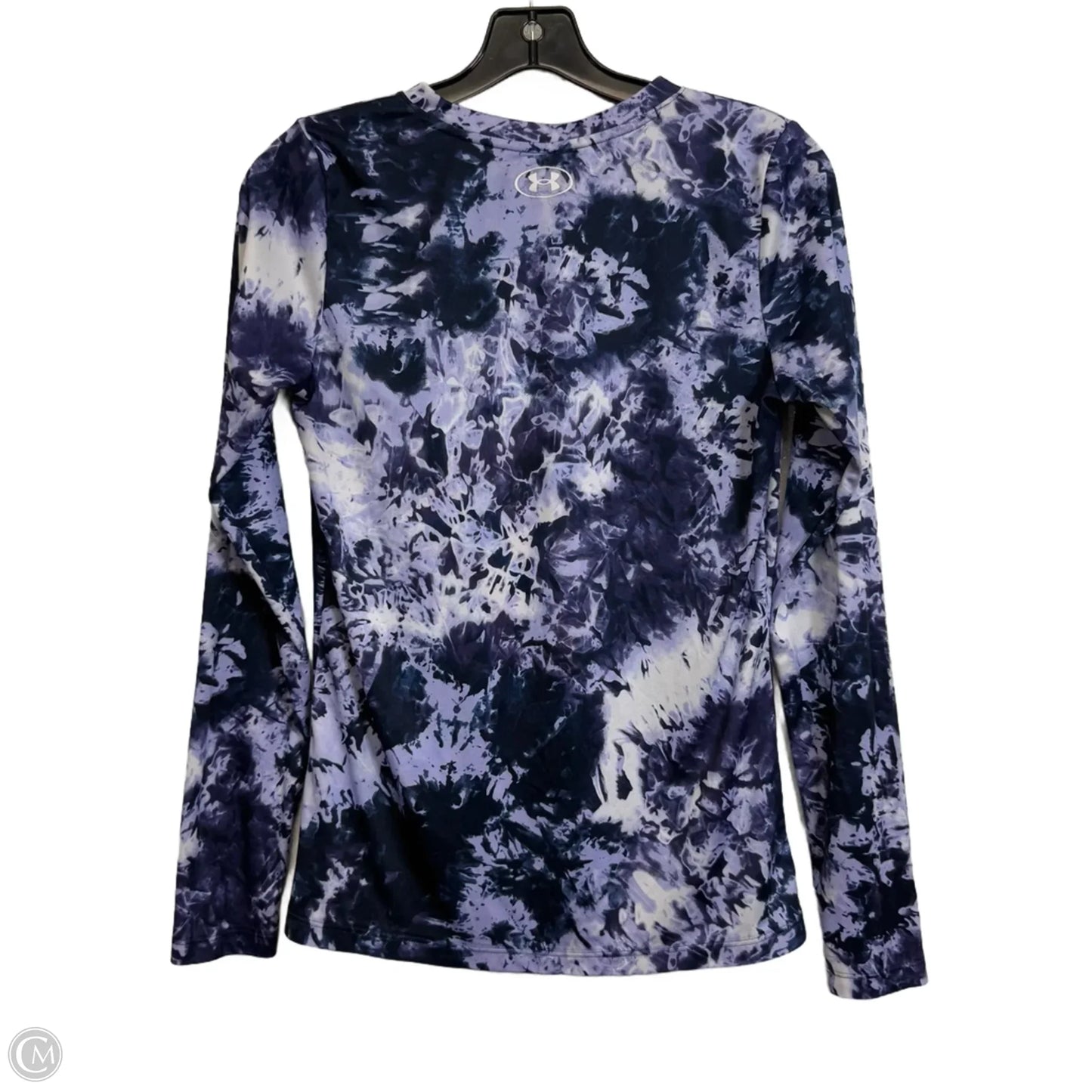 Athletic Top Long Sleeve Crewneck By Under Armour In Tie Dye Print, Size: S