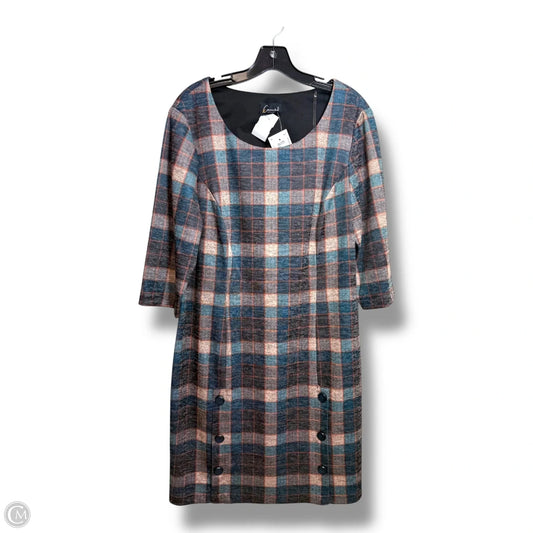 Dress Casual Midi By Connected Apparel In Plaid Pattern, Size: 14
