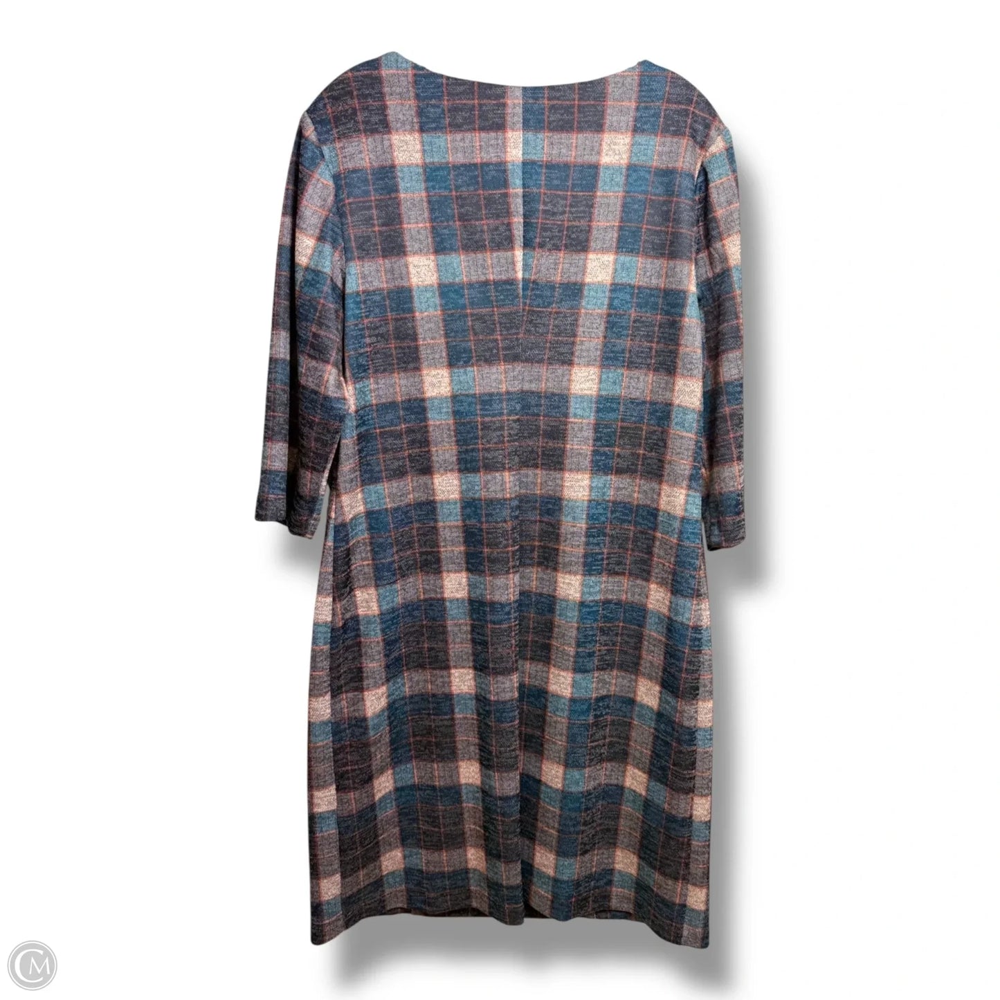 Dress Casual Midi By Connected Apparel In Plaid Pattern, Size: 14