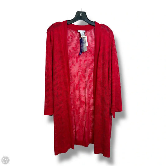 Cardigan By Catherines In Red, Size: 3x