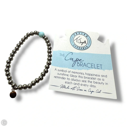 The Cape Bracelet - Silver Steel with Blue Aquamarine Ball By T.Jazelle