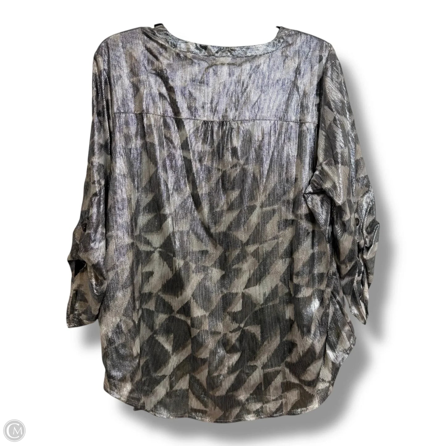 Top Long Sleeve By Maurices In Silver, Size: Xl