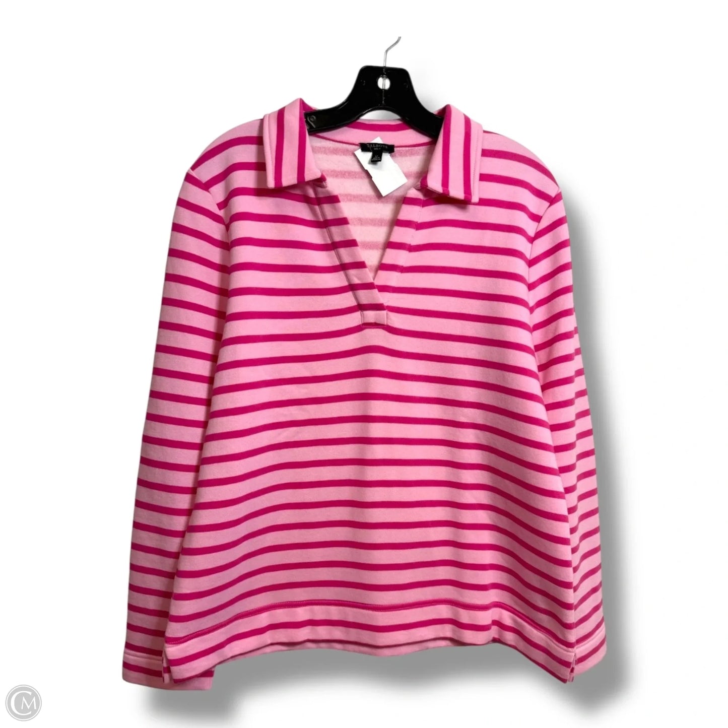 Top Long Sleeve By Talbots In Striped Pattern, Size: Lp