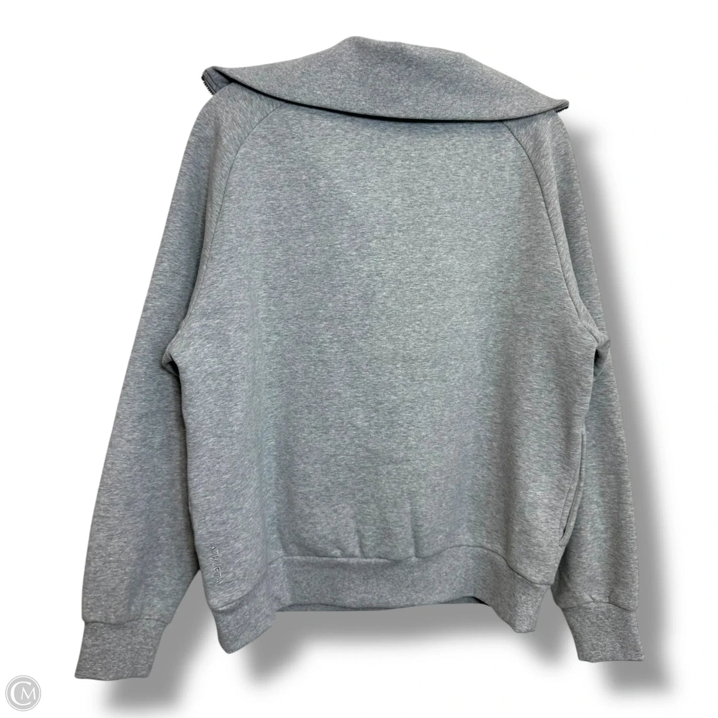 Athletic Top Long Sleeve Collar By Athleta In Grey, Size: S