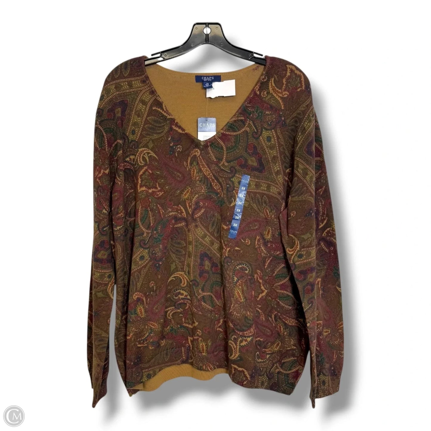 Sweater By Chaps In Brown, Size: 3x