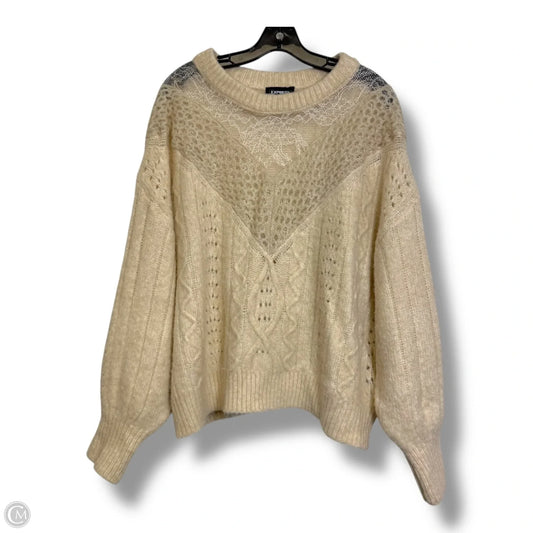 Sweater By Express In Ivory, Size: Xl