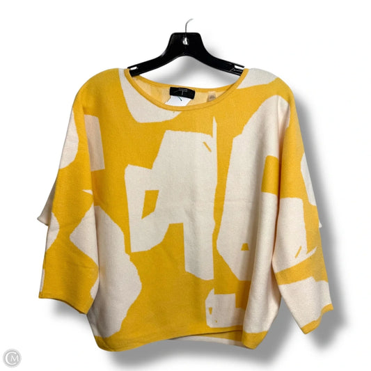 Sweater Short Sleeve By Tahari In Yellow, Size: M
