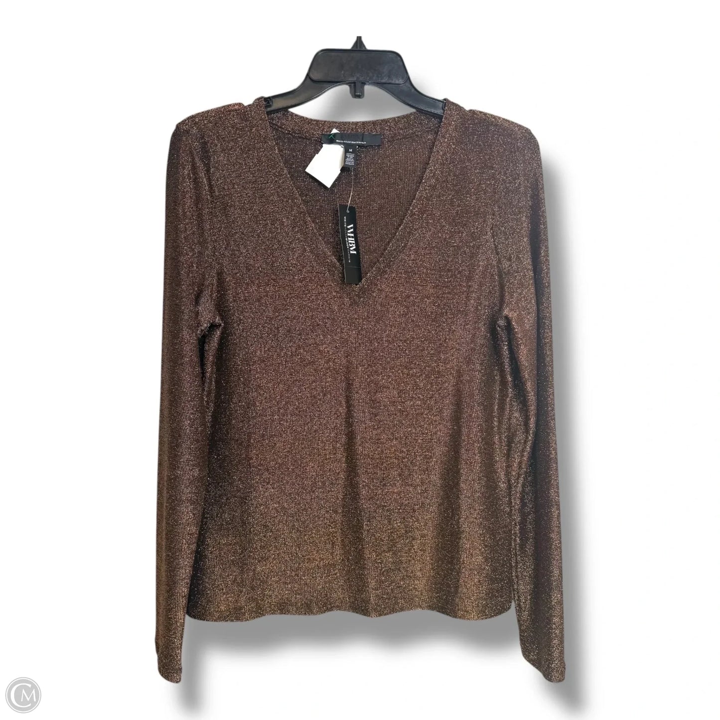 Top Long Sleeve By White House Black Market In Bronze, Size: M