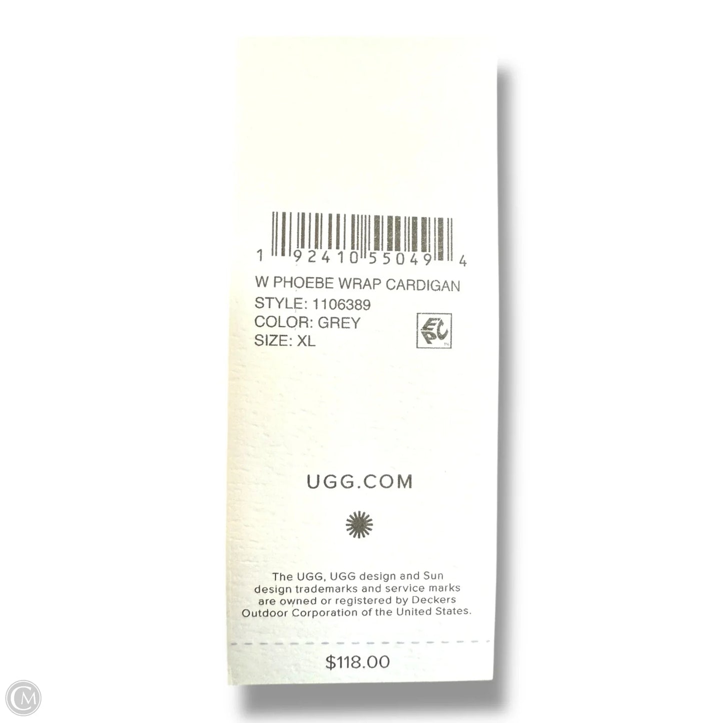 Cardigan Designer By Ugg In Grey, Size: Xl