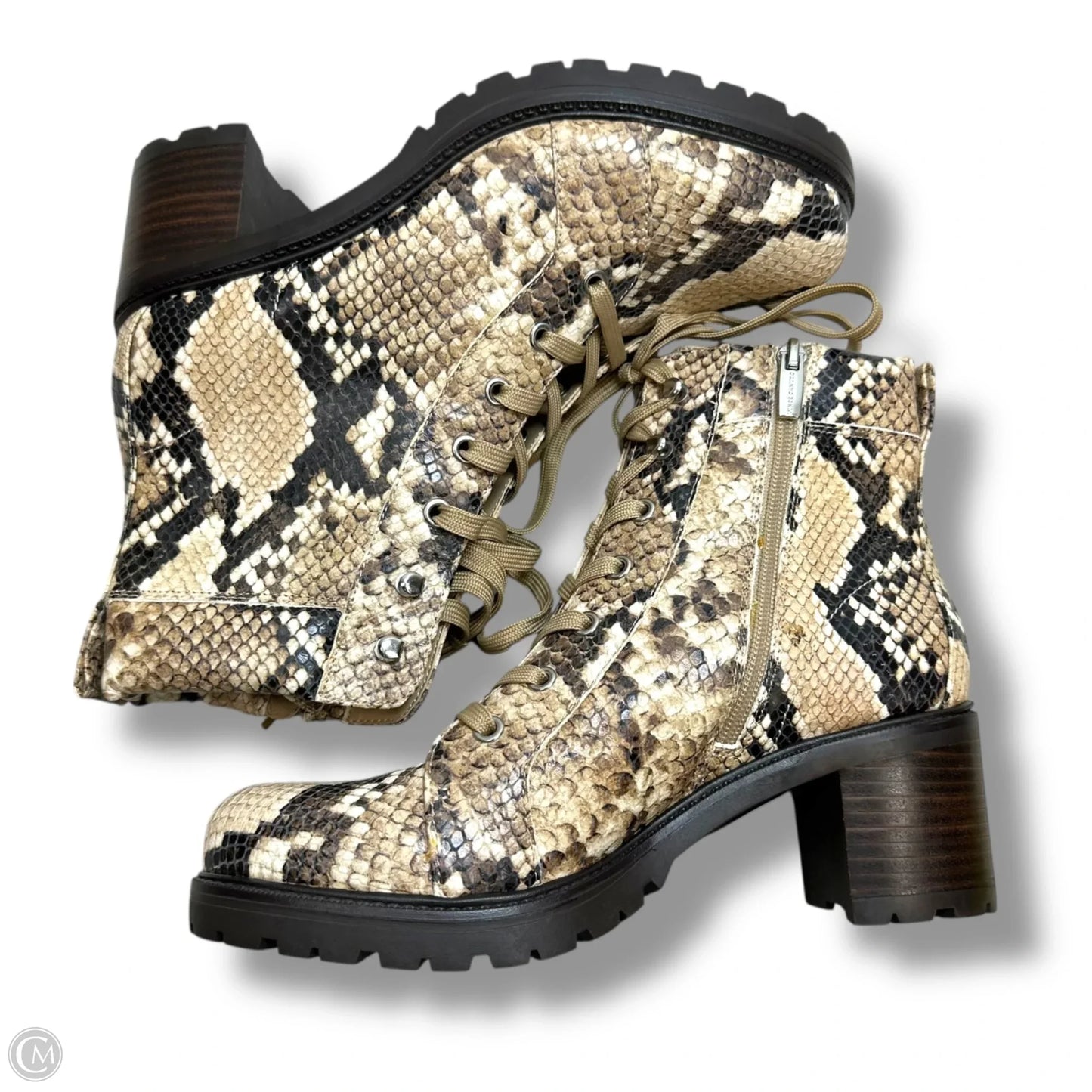 Boots Ankle Flats By Vince Camuto In Snakeskin Print, Size: 8.5