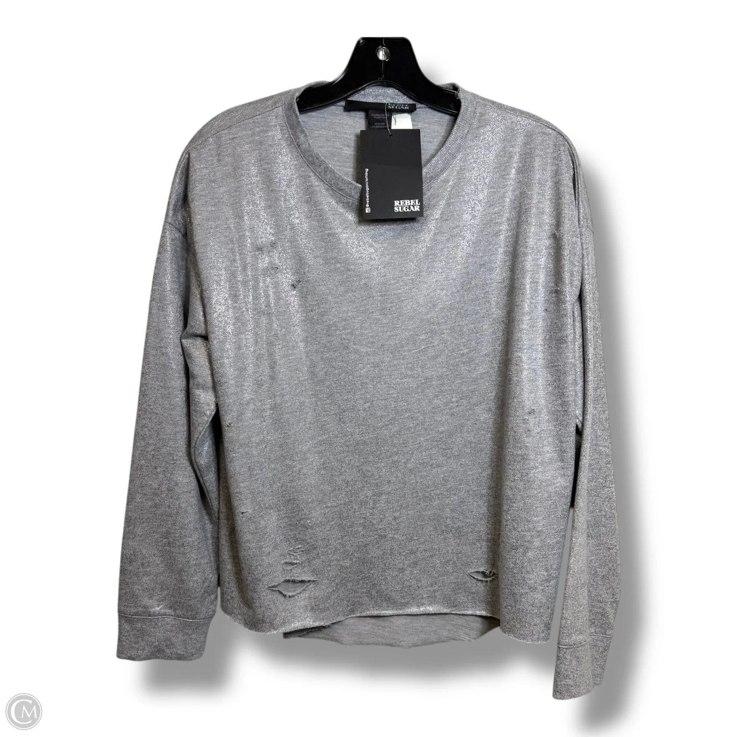 Top Long Sleeve By Clothes Mentor In Grey, Size: L