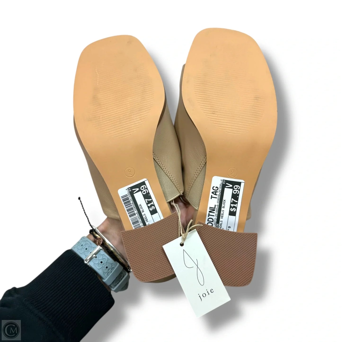 Sandals Heels Block By Joie In Tan, Size: 9