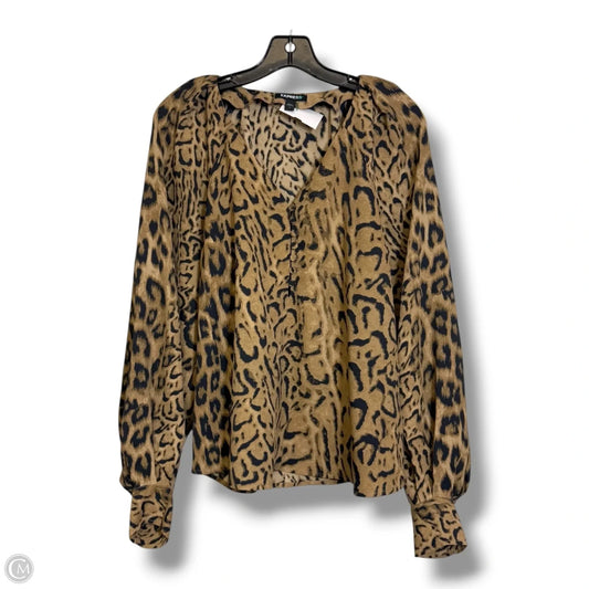 Top Long Sleeve By Express In Animal Print, Size: S