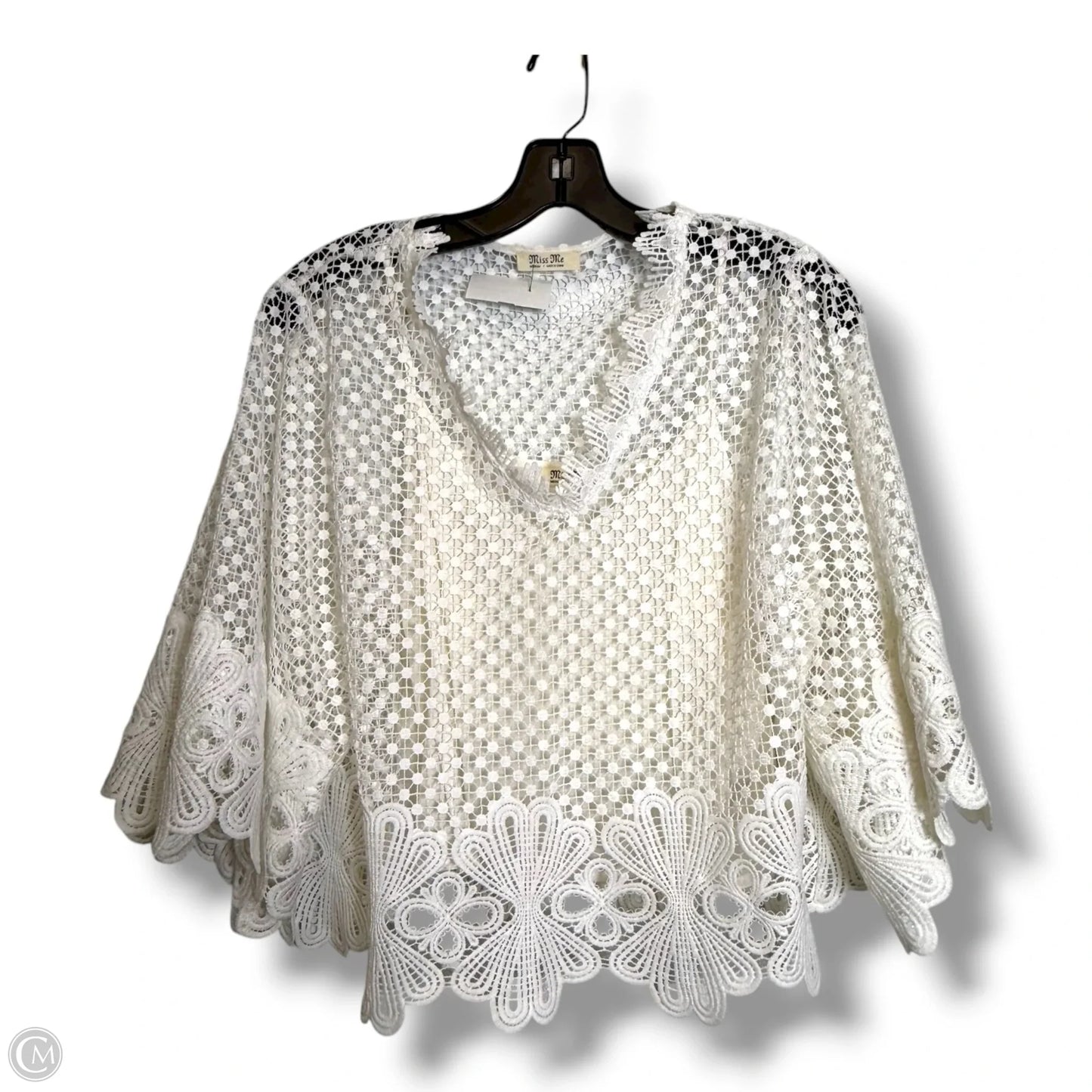 Top Short Sleeve By Miss Me In White, Size: M