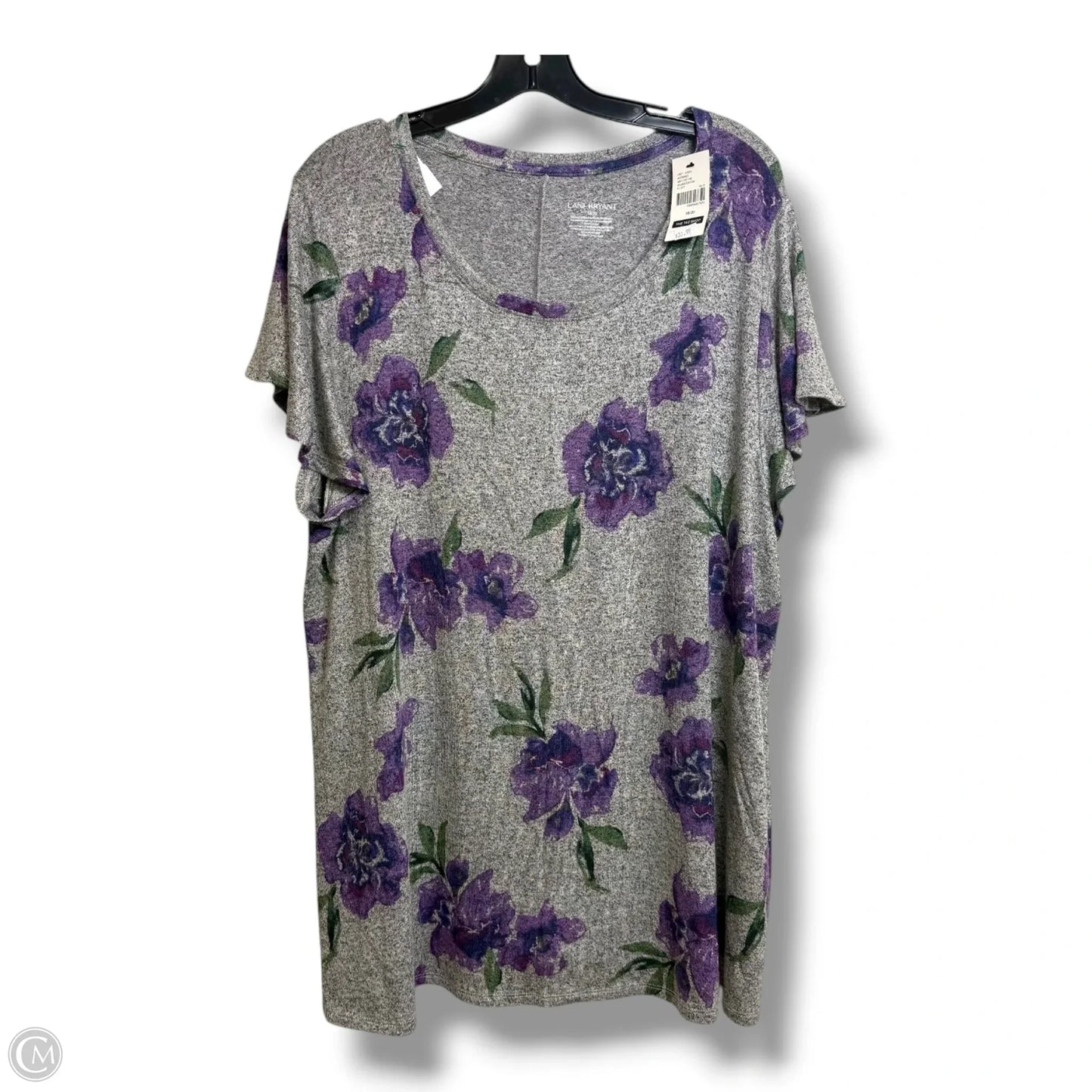 Top Short Sleeve By Lane Bryant In Floral Print, Size: 1x