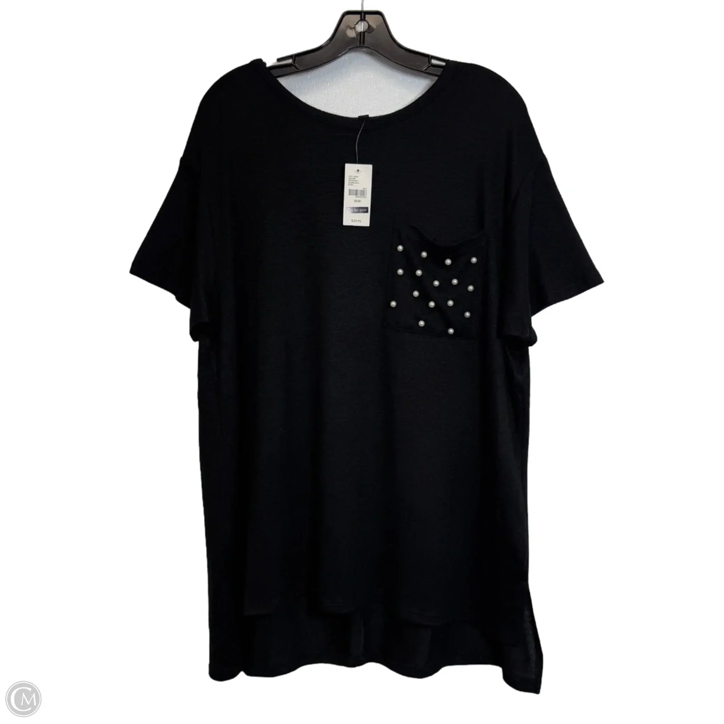 Top Short Sleeve By Lane Bryant In Black, Size: 1x