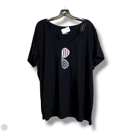 Top Short Sleeve Basic By Lane Bryant In Black, Size: 2x