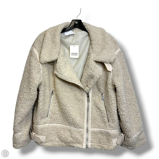 Jacket Faux Fur & Sherpa By Ana In Ivory, Size: Xl