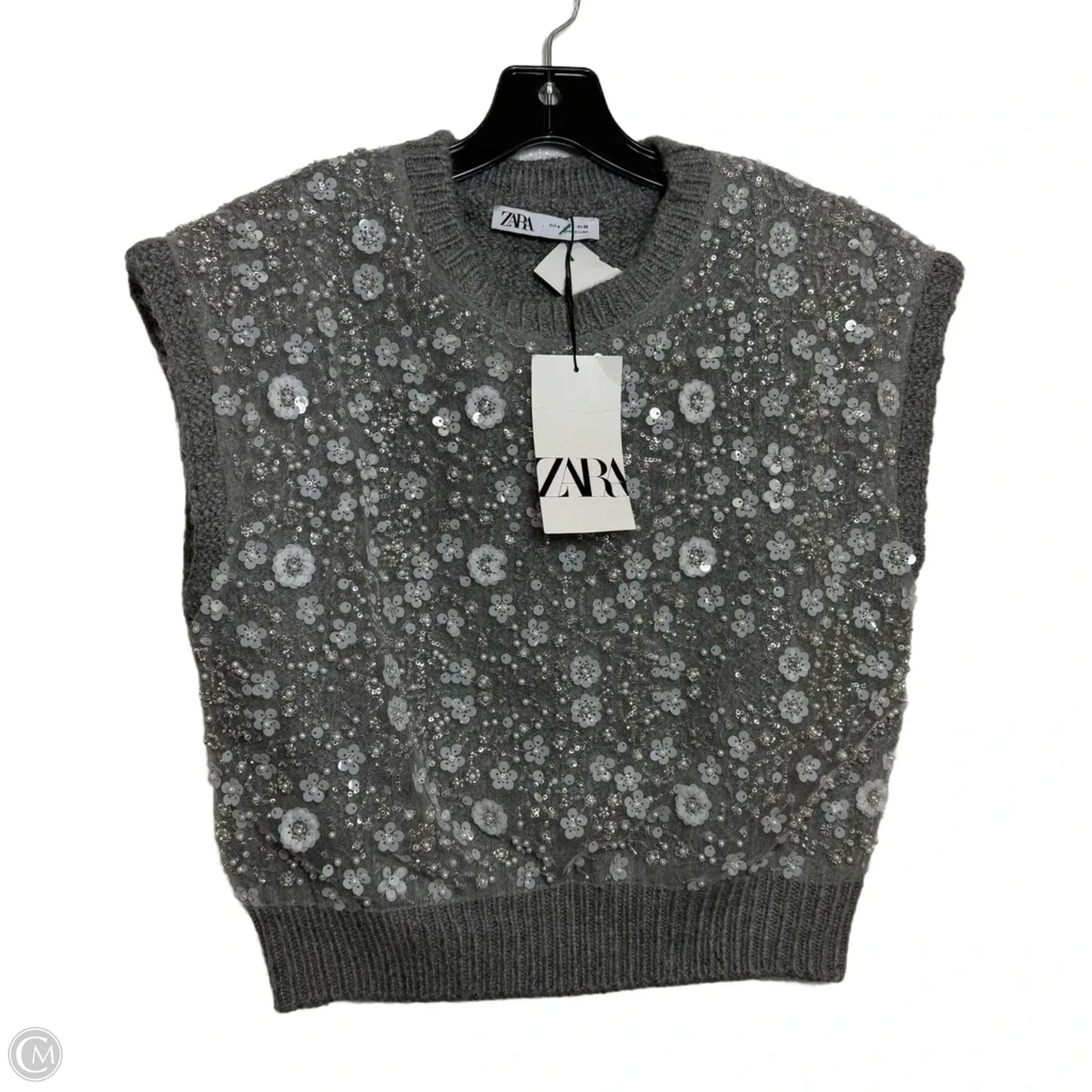 Vest Sweater By Zara In Grey, Size: S