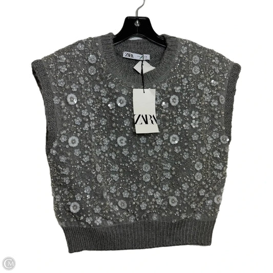 Vest Sweater By Zara In Grey, Size: S