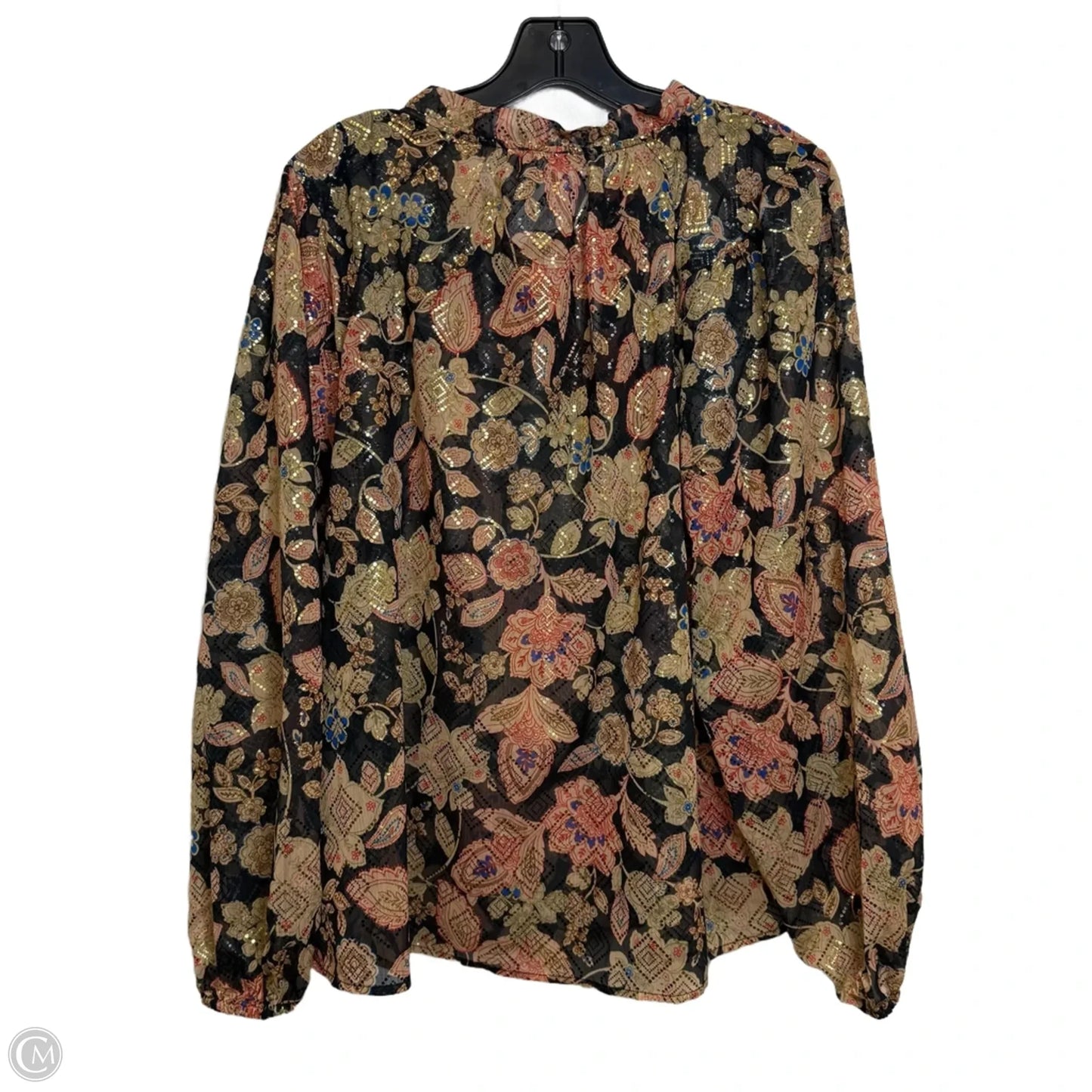 Top Long Sleeve By Vince Camuto In Gold, Size: Xl