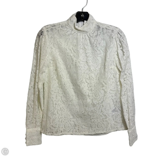 Top Long Sleeve By Lauren By Ralph Lauren In White, Size: 0p