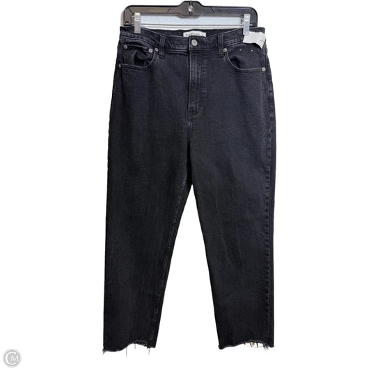 Jeans Straight By Abercrombie And Fitch In Black Denim, Size: 12
