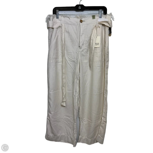 Pants high rise wide leg Cropped By Ana In Ivory, Size: 14