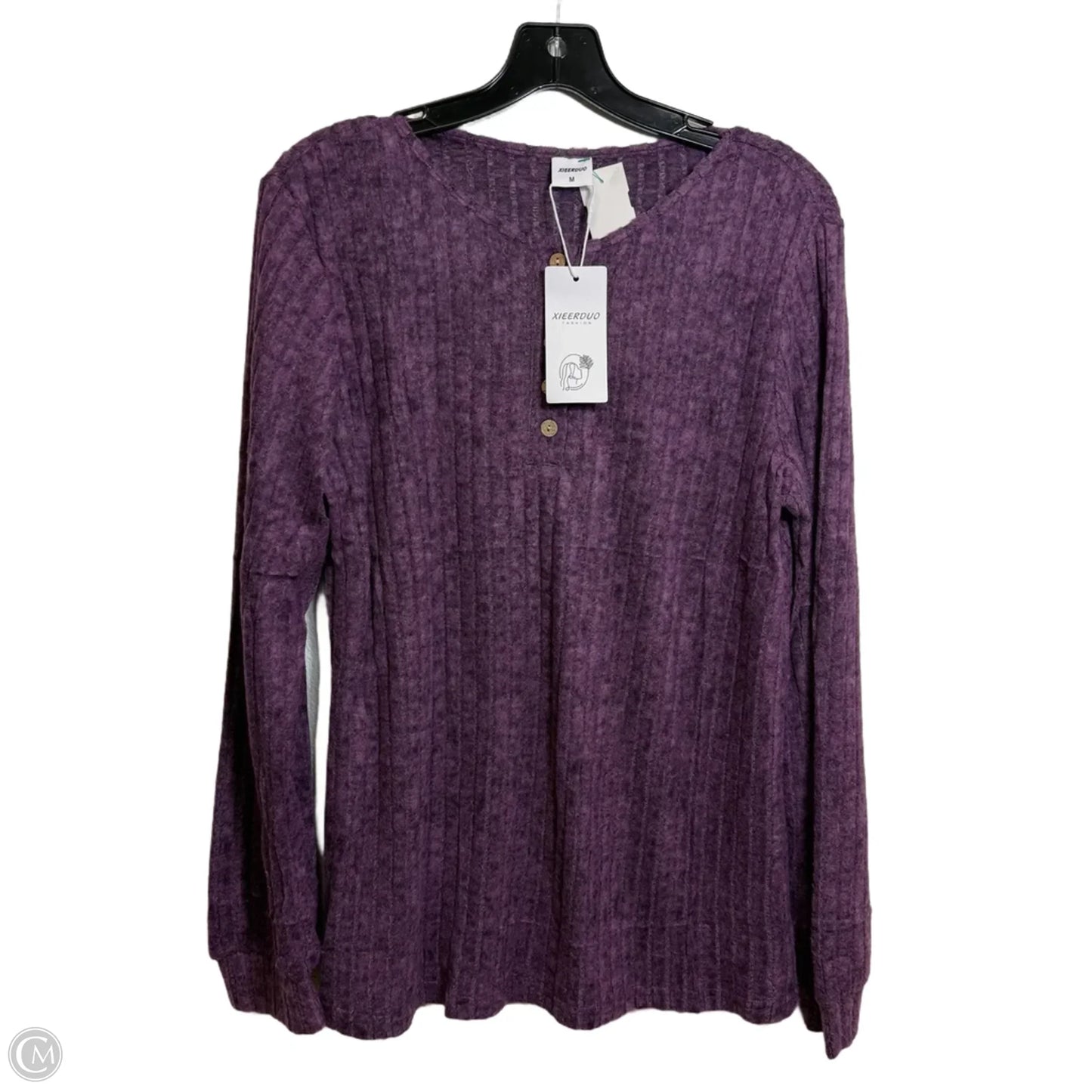 Top Long Sleeve By Cmf In Purple, Size: M