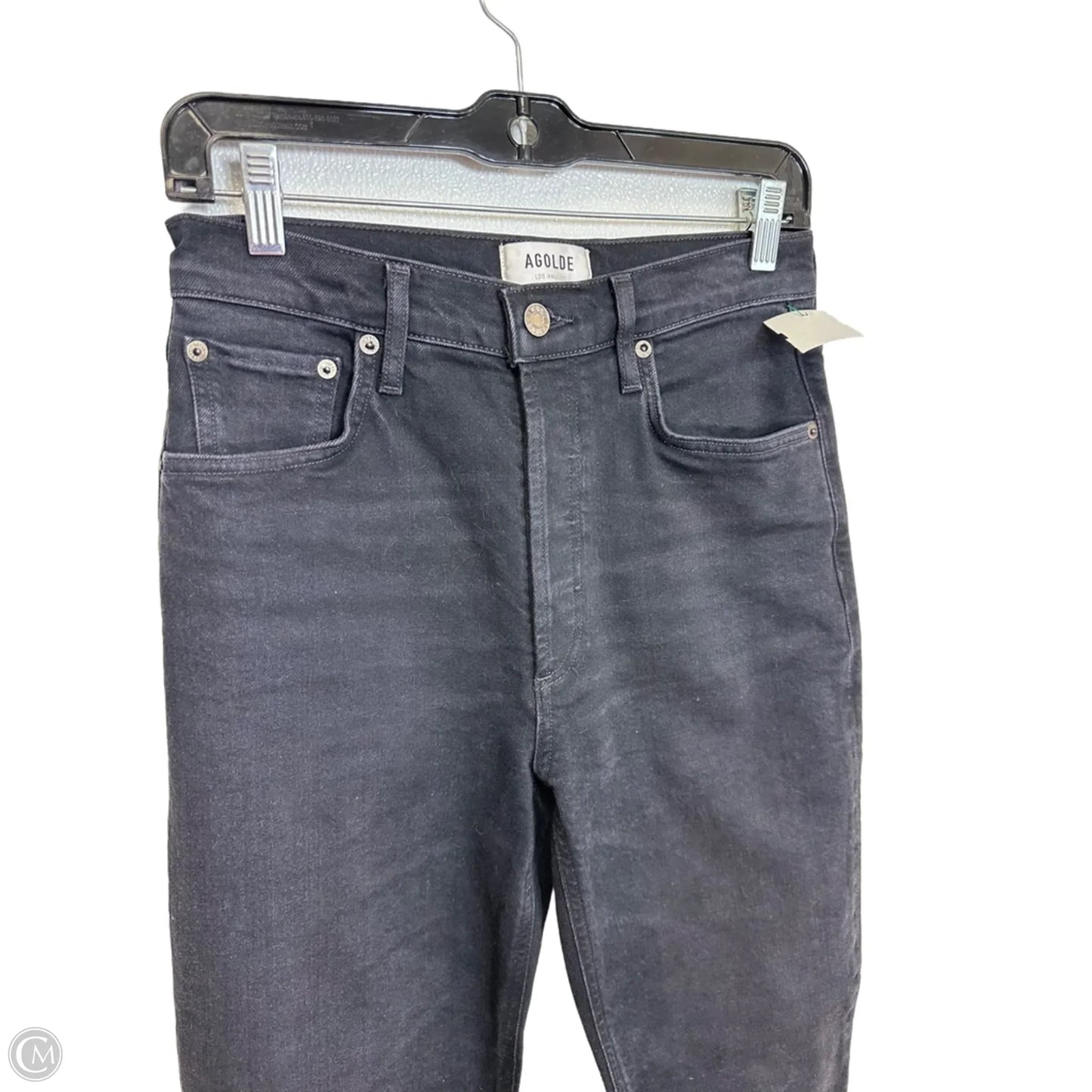 Jeans Straight By Agolde In Black Denim, Size: 2