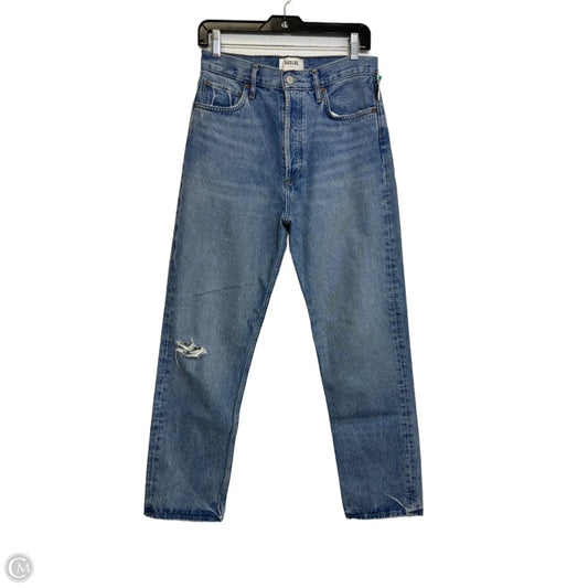 Jeans Straight By Agolde In Blue Denim, Size: 4