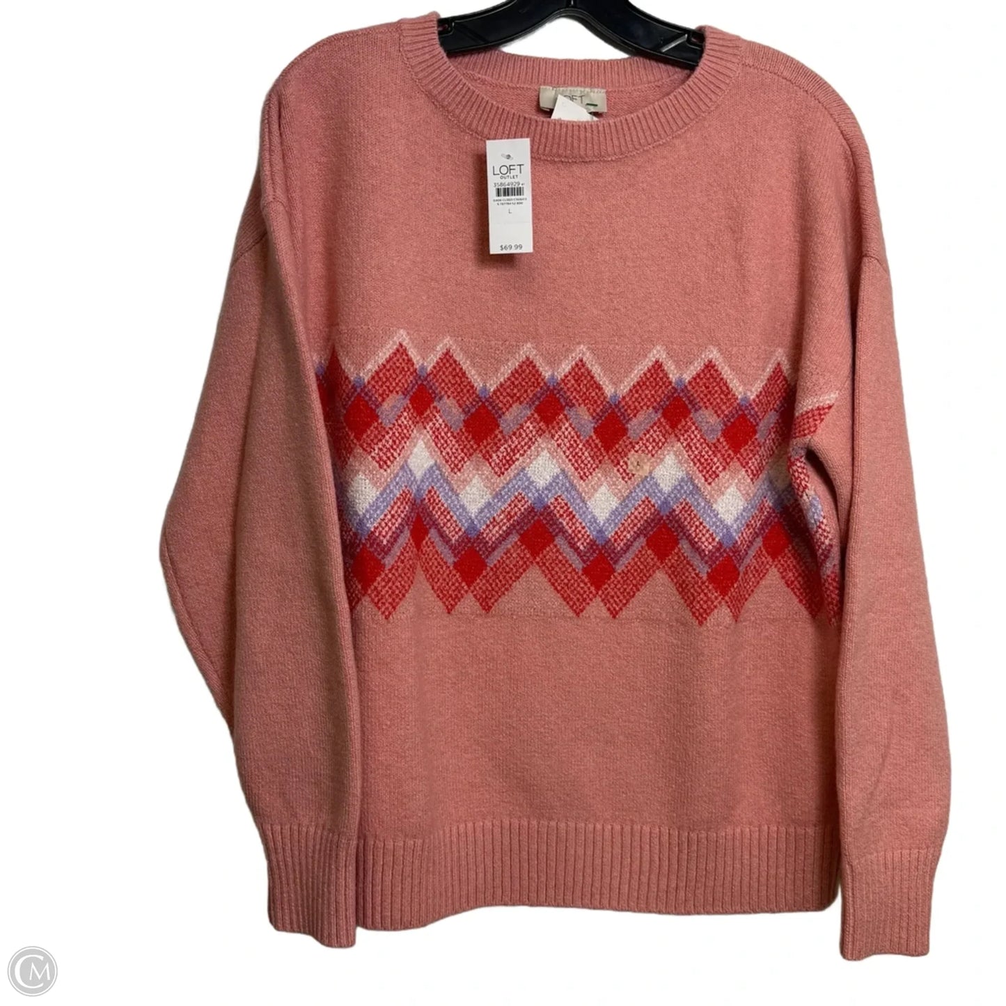 Sweater By Loft In Peach, Size: L