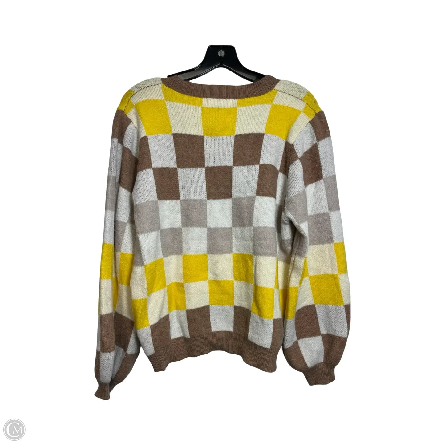Sweater By Clothes Mentor In Checkered Pattern, Size: Xl