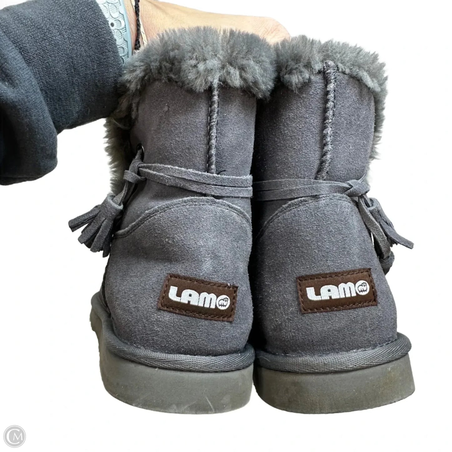 Boots Ankle Flats By Lamo In Grey, Size: 9