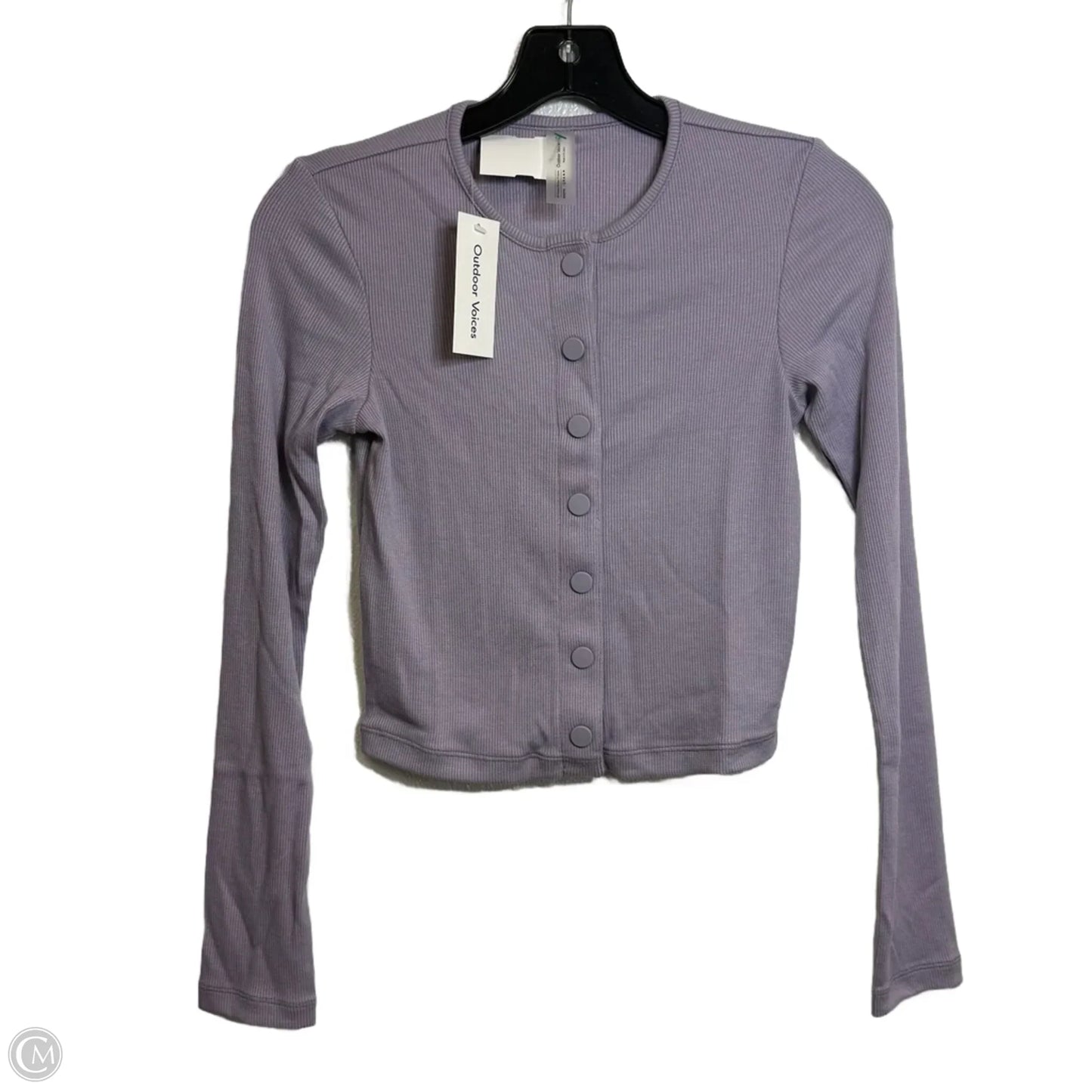 Athletic Top Long Sleeve Collar By Outdoor Voices In Purple, Size: S
