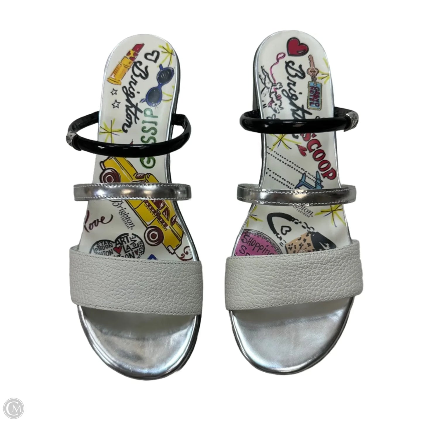 Sandals Heels Wedge By Brighton In Silver, Size: 8