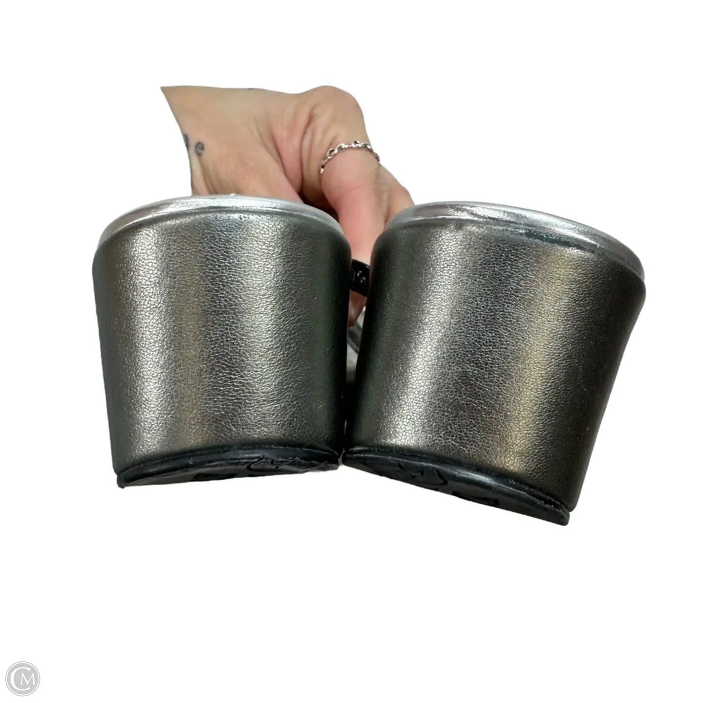 Sandals Heels Wedge By Brighton In Silver, Size: 8