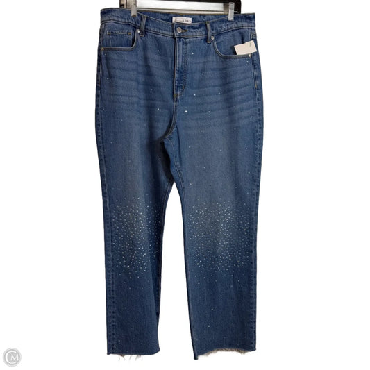 Jeans Cropped By Loft In Blue Denim, Size: 14