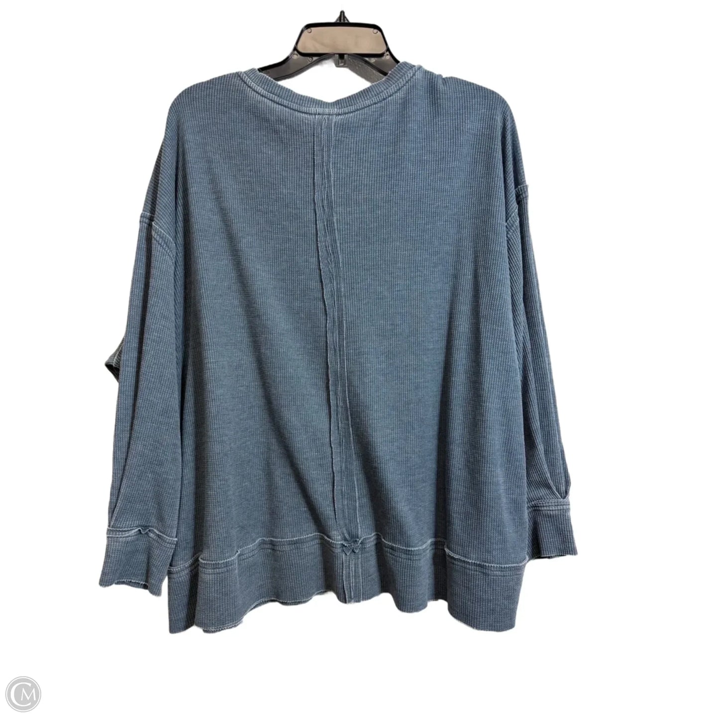 Athletic Top Long Sleeve Crewneck By Mono B In Blue, Size: S