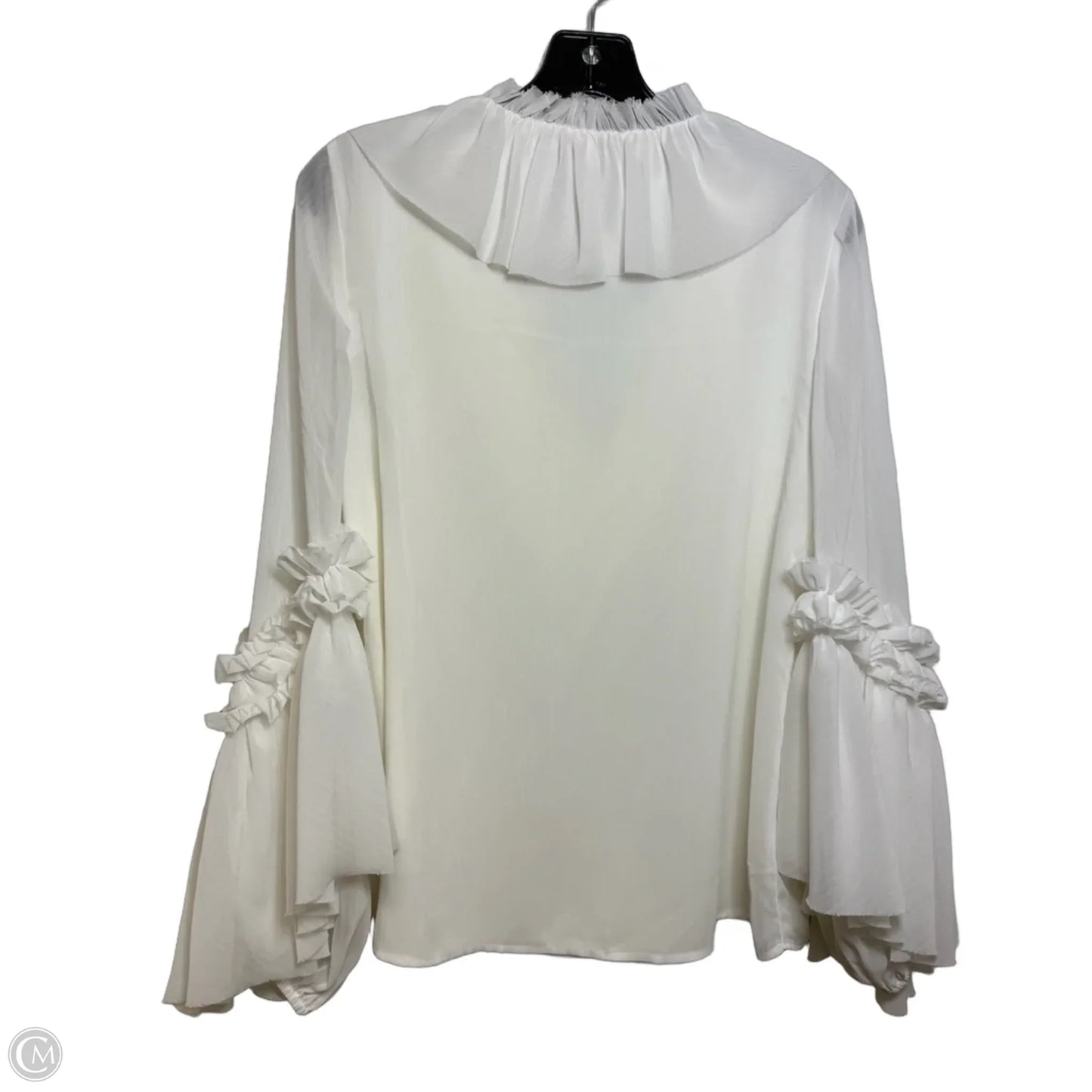 Top 3/4 Sleeve By Christina In White, Size: M