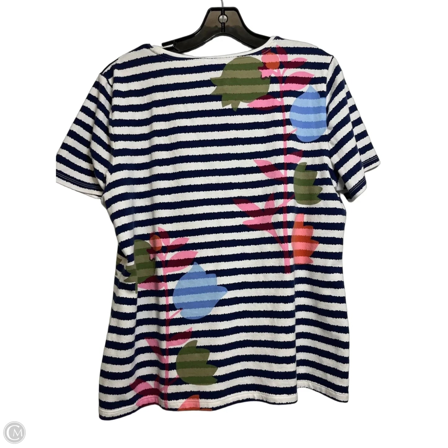 Top Short Sleeve By Talbots In Striped Pattern, Size: Xl