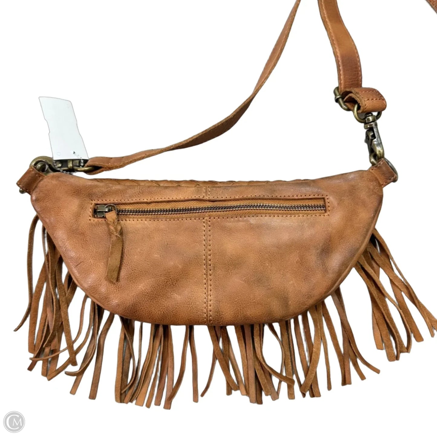 Fringe leather belt bag Crossbody By Cut & Paste, Size: Small