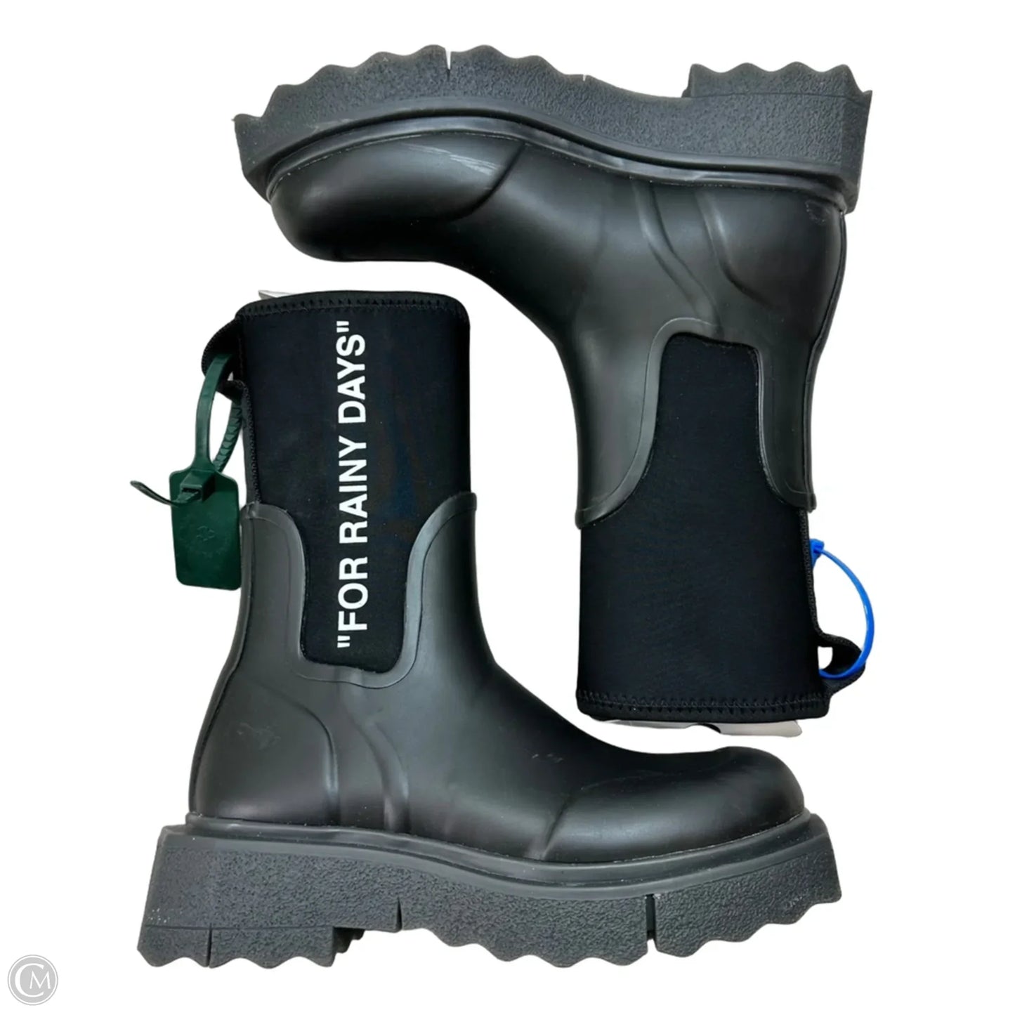 Sponge rubber rain Boot Luxury Designer By Off-white In Black