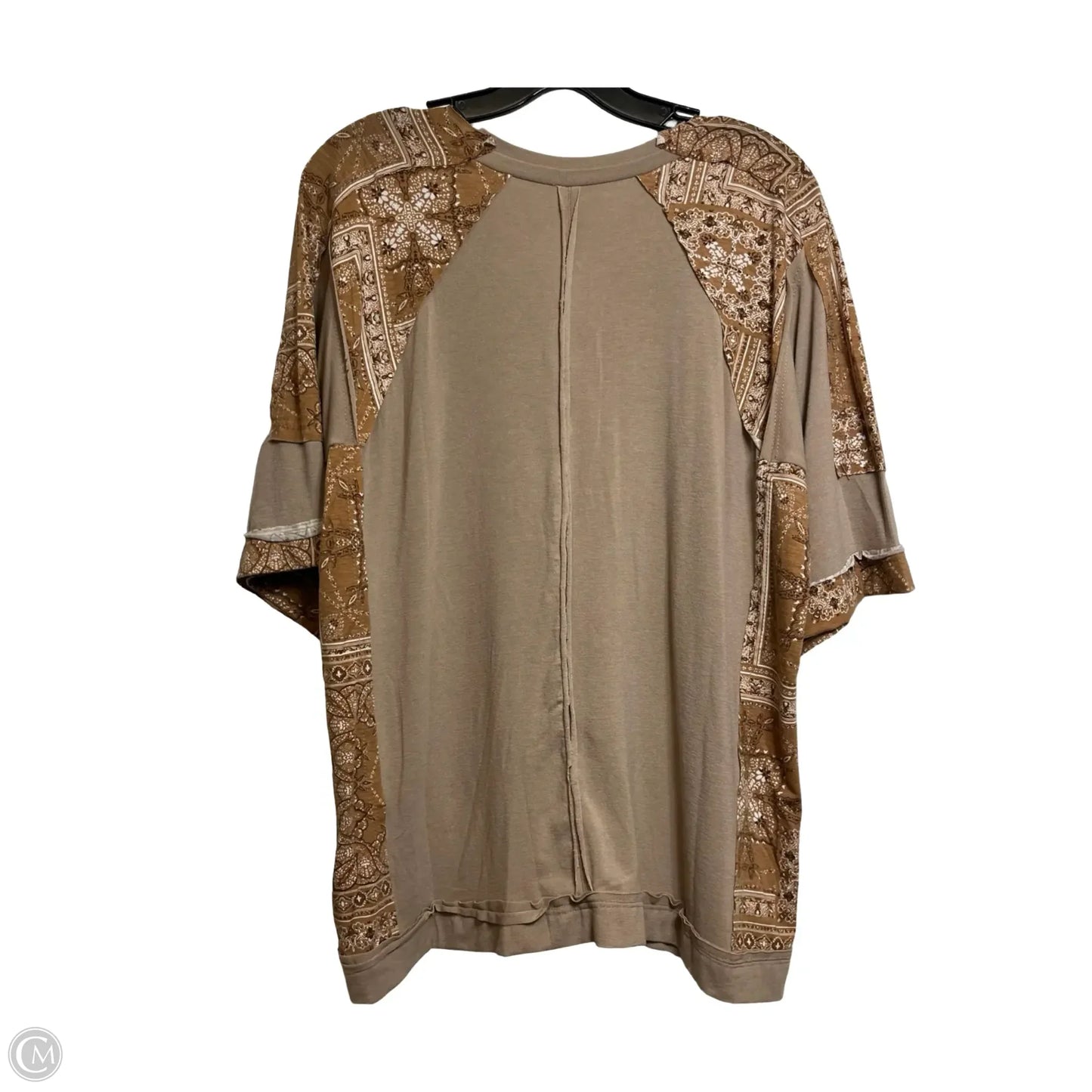 Top Short Sleeve By Pol In Tan, Size: S
