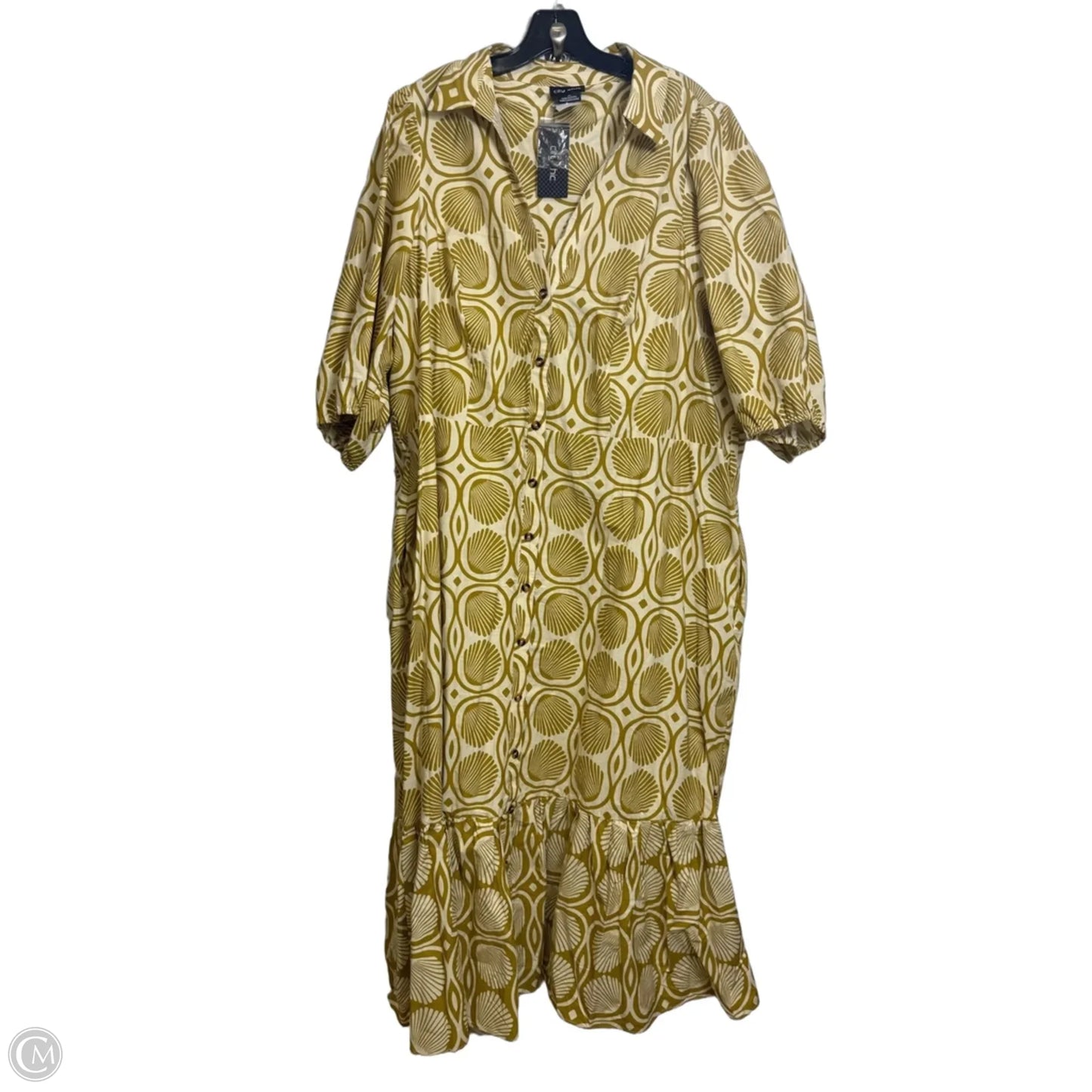 Dress Casual Midi By City Chic In Chartreuse, Size: Xl