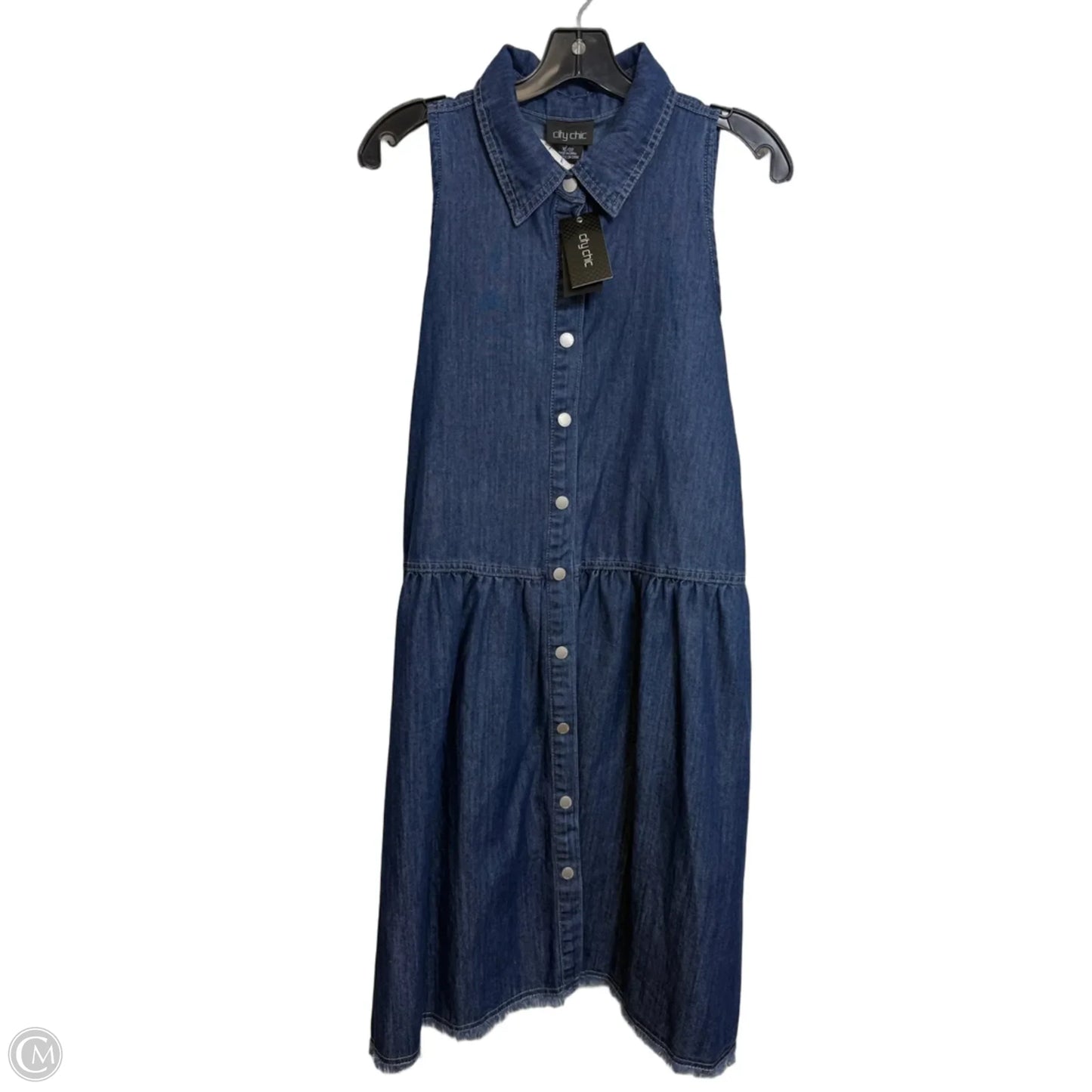 Dress Casual Short By City Chic In Blue Denim, Size: 22